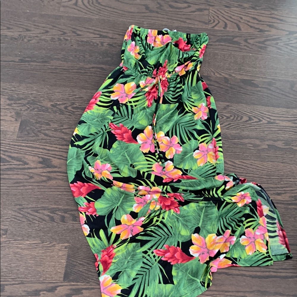 La Vie En Rose Floral Swim Coverup - Black and Green